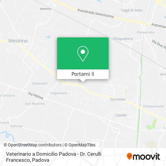 Mappa Veterinario a Domicilio Padova - Dr. Cerulli Francesco