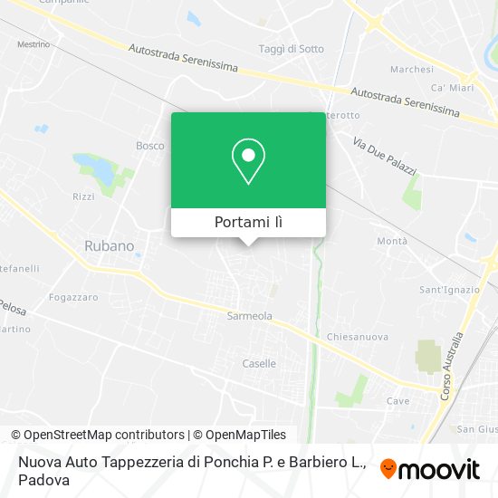 Mappa Nuova Auto Tappezzeria di Ponchia P. e Barbiero L.