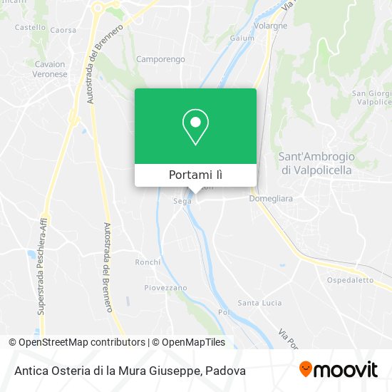 Mappa Antica Osteria di la Mura Giuseppe