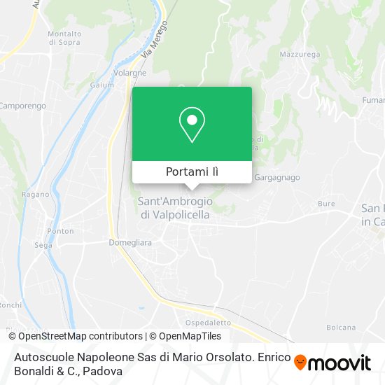 Mappa Autoscuole Napoleone Sas di Mario Orsolato. Enrico Bonaldi & C.