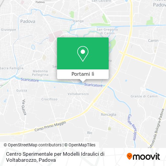 Mappa Centro Sperimentale per Modelli Idraulici di Voltabarozzo