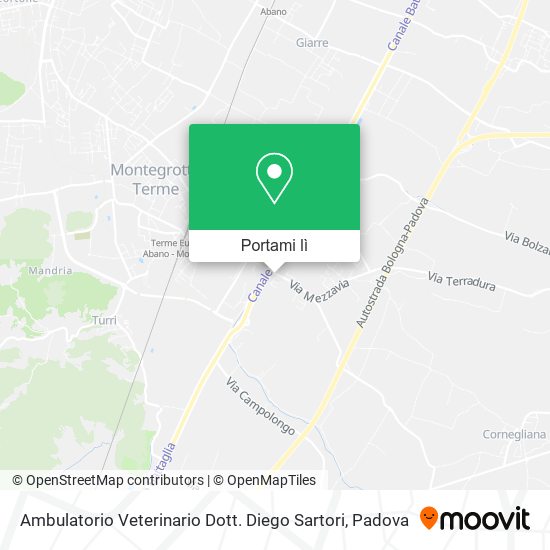 Mappa Ambulatorio Veterinario Dott. Diego Sartori