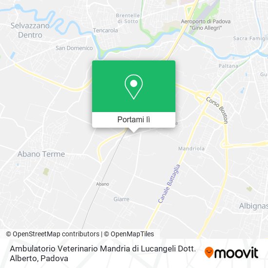 Mappa Ambulatorio Veterinario Mandria di Lucangeli Dott. Alberto