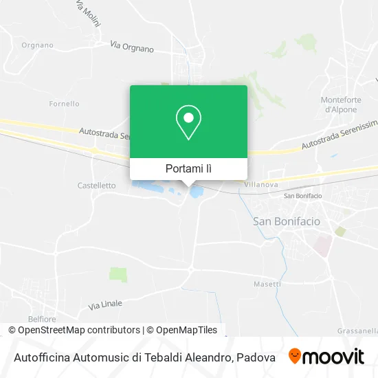 Mappa Autofficina Automusic di Tebaldi Aleandro