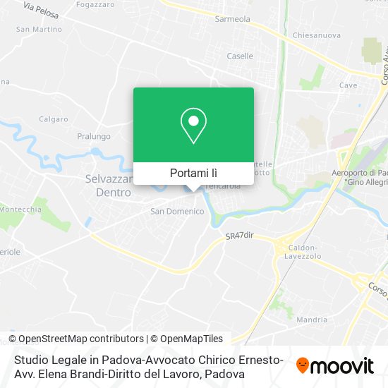 Mappa Studio Legale in Padova-Avvocato Chirico Ernesto-Avv. Elena Brandi-Diritto del Lavoro