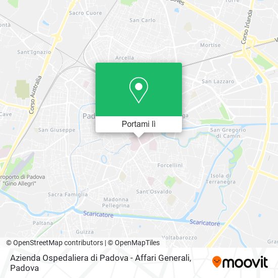 Mappa Azienda Ospedaliera di Padova - Affari Generali