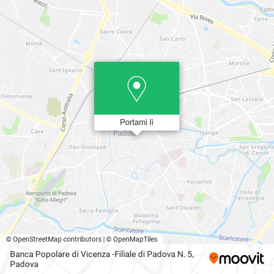 Mappa Banca Popolare di Vicenza -Filiale di Padova N. 5