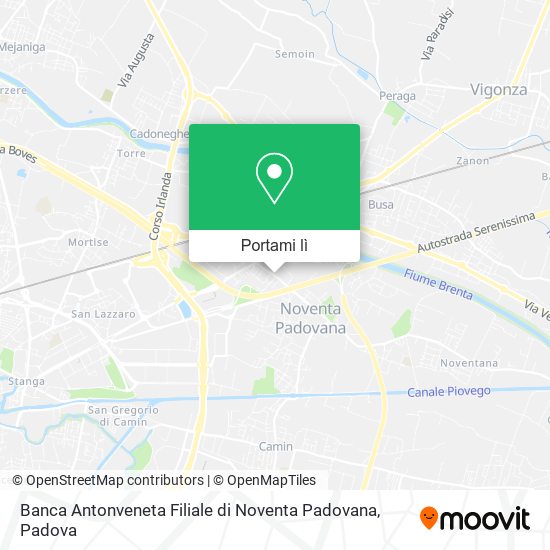 Mappa Banca Antonveneta Filiale di Noventa Padovana