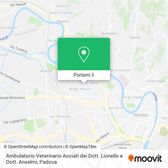 Mappa Ambulatorio Veterinario Aociati dei Dott. Lionello e Dott. Anselmi