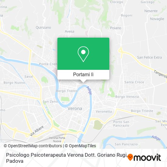 Mappa Psicologo Psicoterapeuta Verona Dott. Goriano Rugi