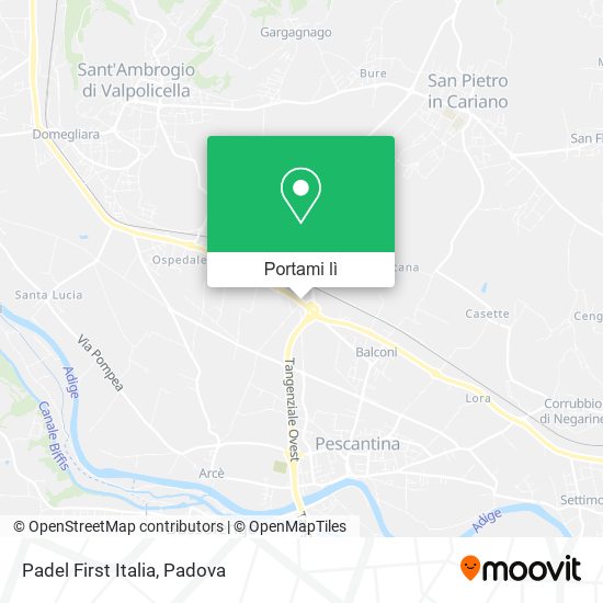 Mappa Padel First Italia
