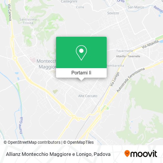 Mappa Allianz Montecchio Maggiore e Lonigo