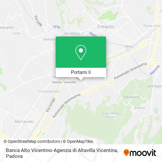 Mappa Banca Alto Vicentino-Agenzia di Altavilla Vicentina