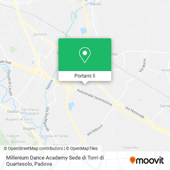 Mappa Millenium Dance Academy Sede di Torri di Quartesolo
