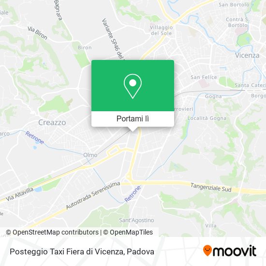 Mappa Posteggio Taxi Fiera di Vicenza