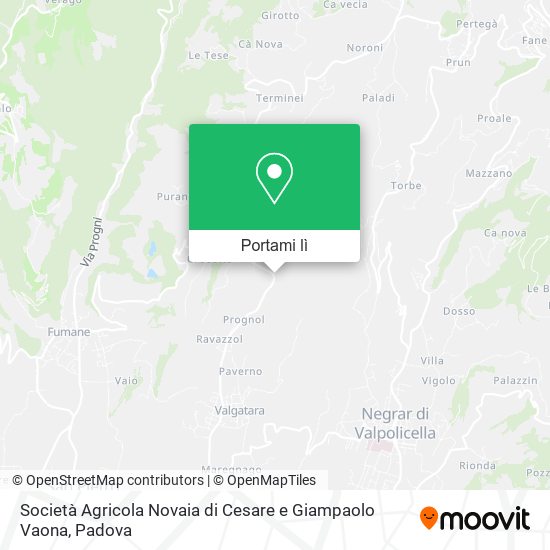 Mappa Società Agricola Novaia di Cesare e Giampaolo Vaona