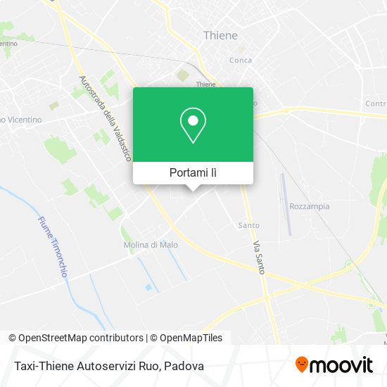 Mappa Taxi-Thiene Autoservizi Ruo