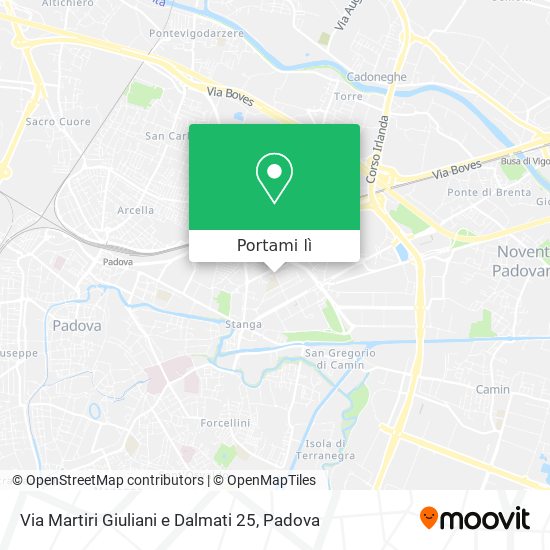 Mappa Via Martiri Giuliani e Dalmati 25