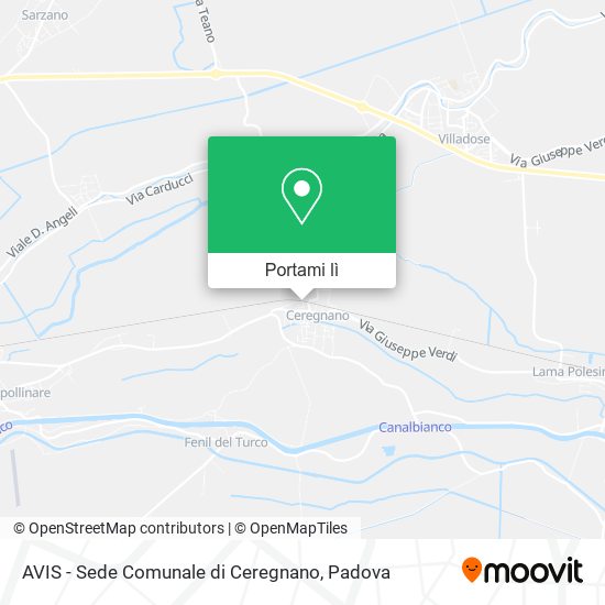 Mappa AVIS - Sede Comunale di Ceregnano