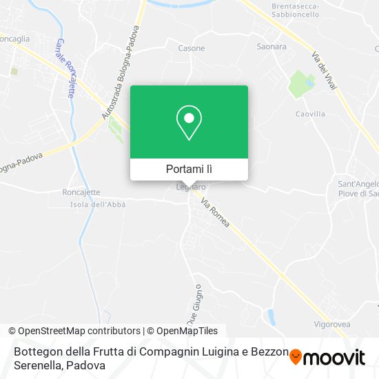Mappa Bottegon della Frutta di Compagnin Luigina e Bezzon Serenella
