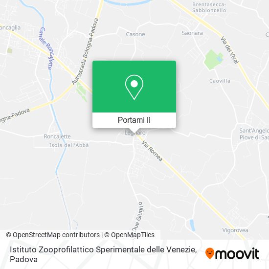 Mappa Istituto Zooprofilattico Sperimentale delle Venezie