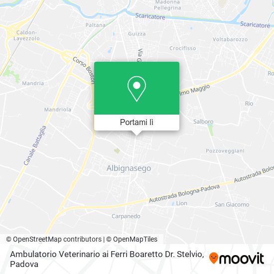 Mappa Ambulatorio Veterinario ai Ferri Boaretto Dr. Stelvio