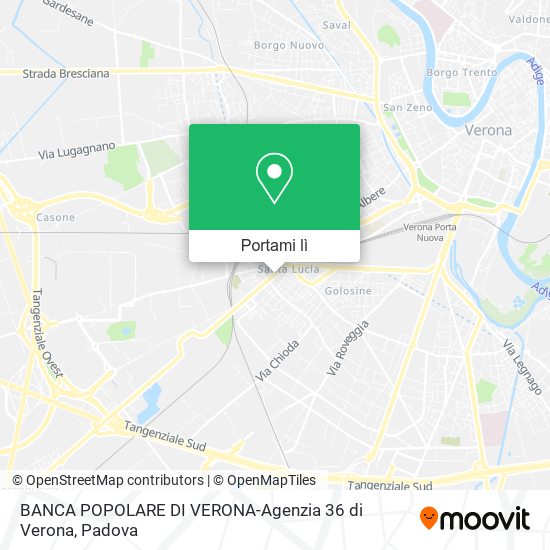 Mappa BANCA POPOLARE DI VERONA-Agenzia 36 di Verona