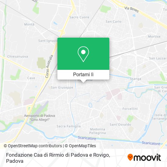Mappa Fondazione Caa di Rirmio di Padova e Rovigo