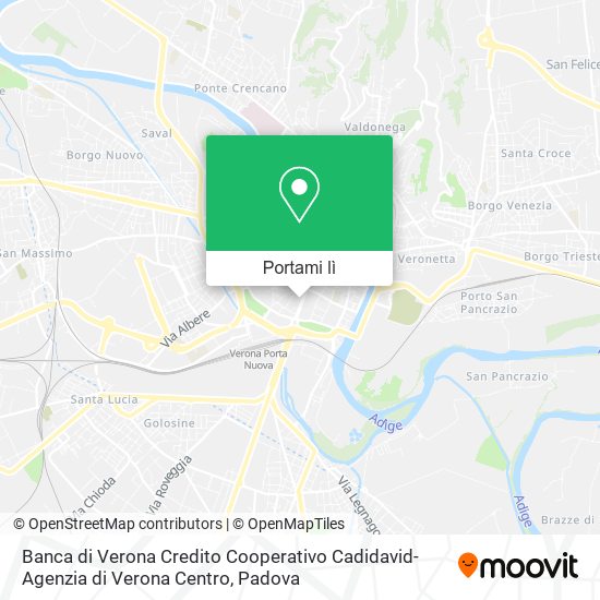 Mappa Banca di Verona Credito Cooperativo Cadidavid-Agenzia di Verona Centro