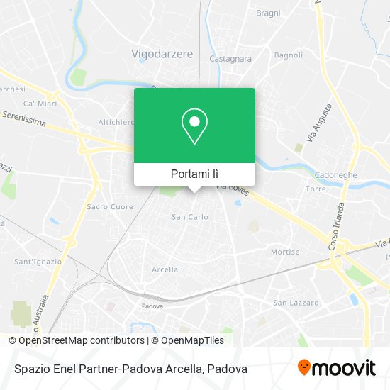 Mappa Spazio Enel Partner-Padova Arcella