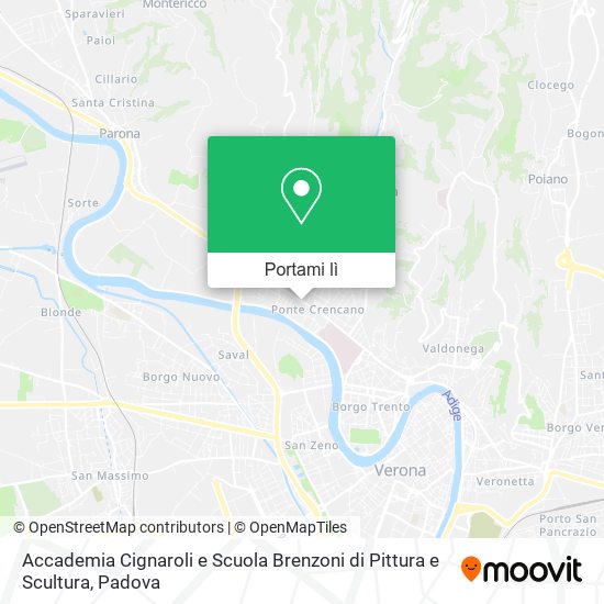 Mappa Accademia Cignaroli e Scuola Brenzoni di Pittura e Scultura
