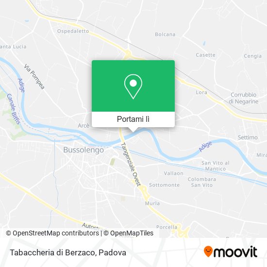 Mappa Tabaccheria di Berzaco