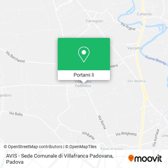 Mappa AVIS - Sede Comunale di Villafranca Padovana