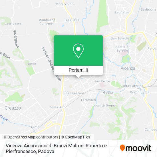 Mappa Vicenza Aicurazioni di Branzi Maltoni Roberto e Pierfrancesco