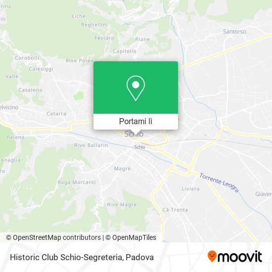 Mappa Historic Club Schio-Segreteria