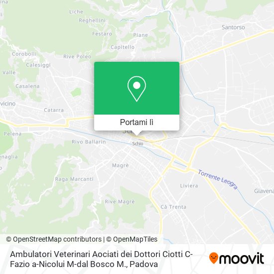 Mappa Ambulatori Veterinari Aociati dei Dottori Ciotti C-Fazio a-Nicolui M-dal Bosco M.