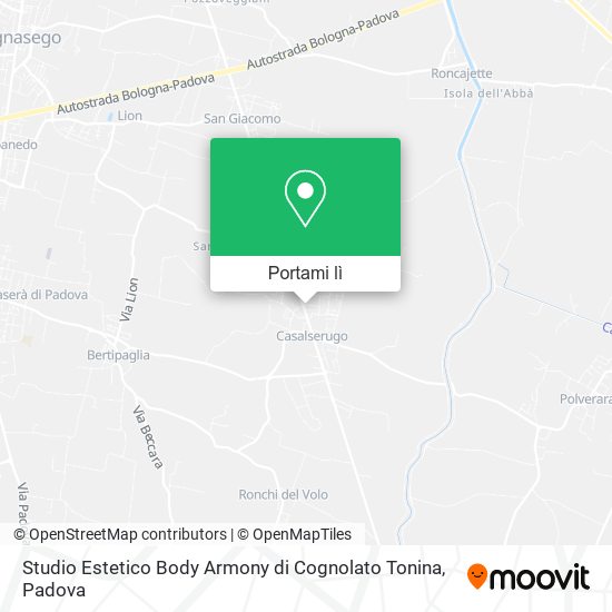 Mappa Studio Estetico Body Armony di Cognolato Tonina