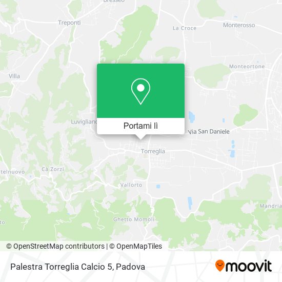 Mappa Palestra Torreglia Calcio 5