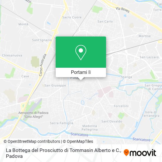 Mappa La Bottega del Prosciutto di Tommasin Alberto e C.