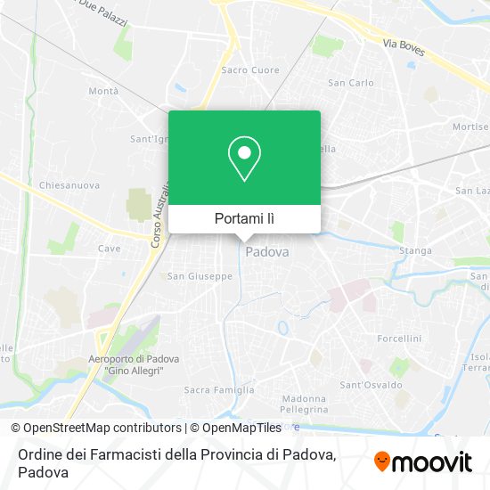 Mappa Ordine dei Farmacisti della Provincia di Padova