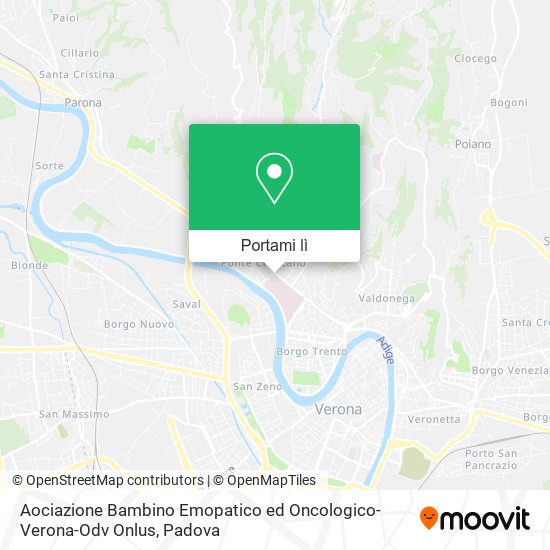 Mappa Aociazione Bambino Emopatico ed Oncologico-Verona-Odv Onlus