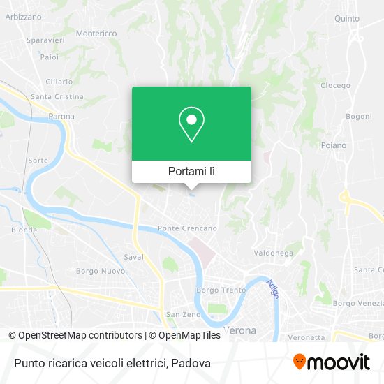 Mappa Punto ricarica veicoli elettrici