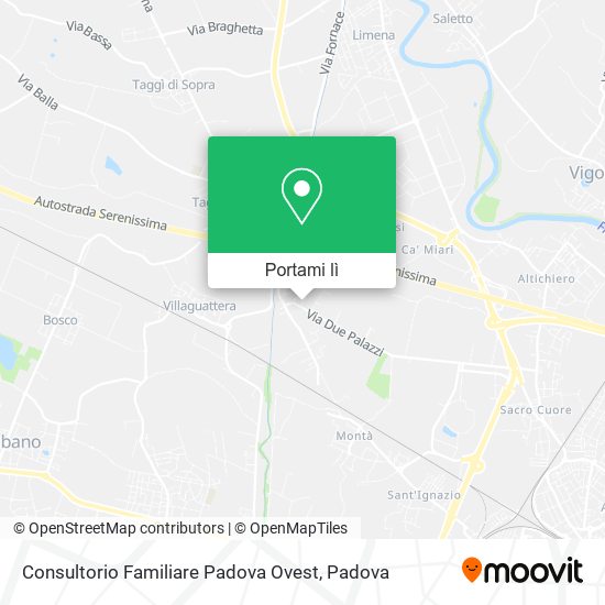 Mappa Consultorio Familiare Padova Ovest