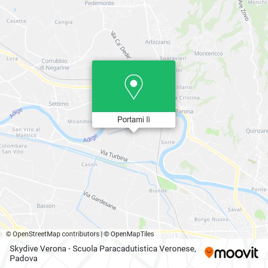 Mappa Skydive Verona - Scuola Paracadutistica Veronese