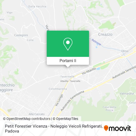 Mappa Petit Forestier Vicenza - Noleggio Veicoli Refrigerati
