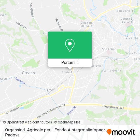 Mappa Organsind. Agricole per il Fondo Aintegrmalinfopagr.