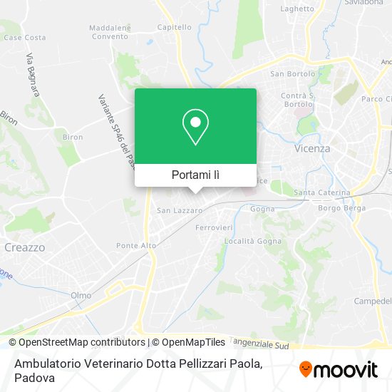 Mappa Ambulatorio Veterinario Dotta Pellizzari Paola