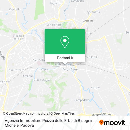 Mappa Agenzia Immobiliare Piazza delle Erbe di Bisognin Michele