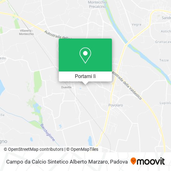Mappa Campo da Calcio Sintetico Alberto Marzaro