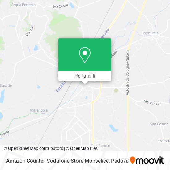 Mappa Amazon Counter-Vodafone Store Monselice